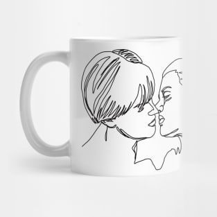 Love on Titanic, line art Mug